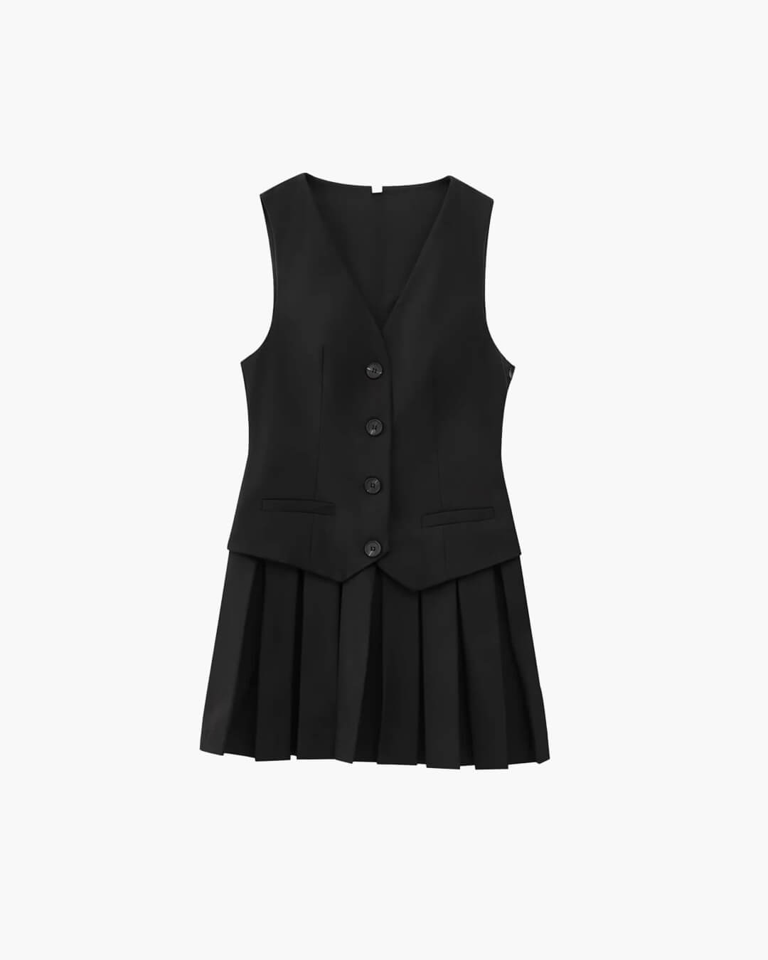Sleeveless Pleated Mini Dress
