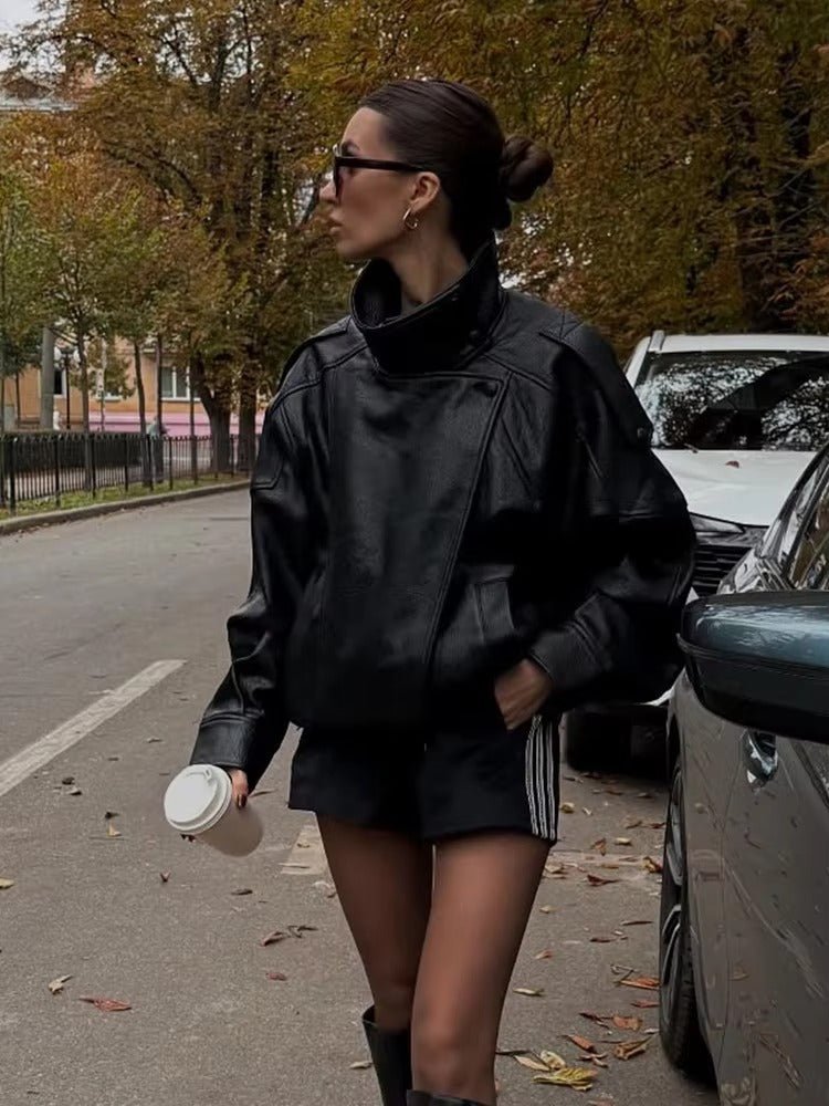 Asymmetrical Leather Jacket