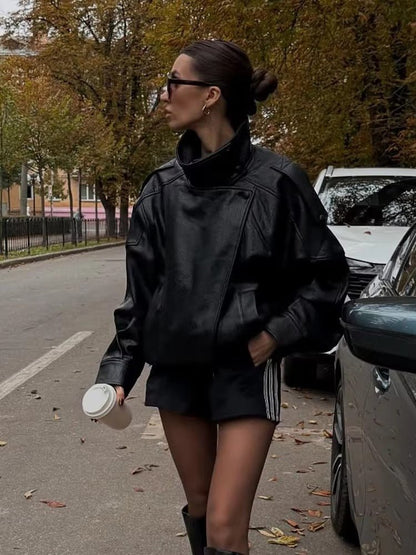 Asymmetrical Leather Jacket