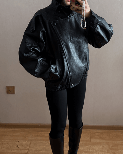 Asymmetrical Leather Jacket
