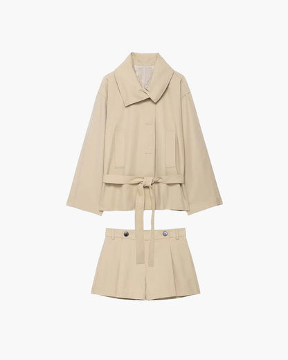 Belted Jacket & Shorts Set