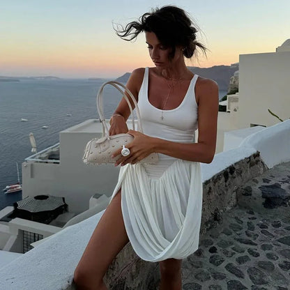 Sleeveless Draped Mini Dress