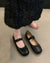 Bowtie Leather Ballet Flats