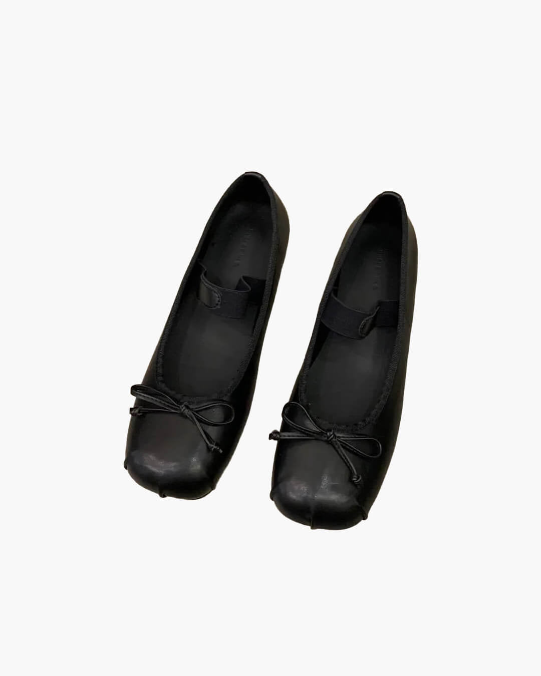 Bowtie Leather Ballet Flats