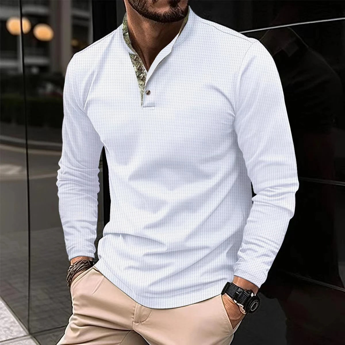 Stylish Long Sleeve Polo