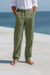 Linen Trousers with Straight Fit