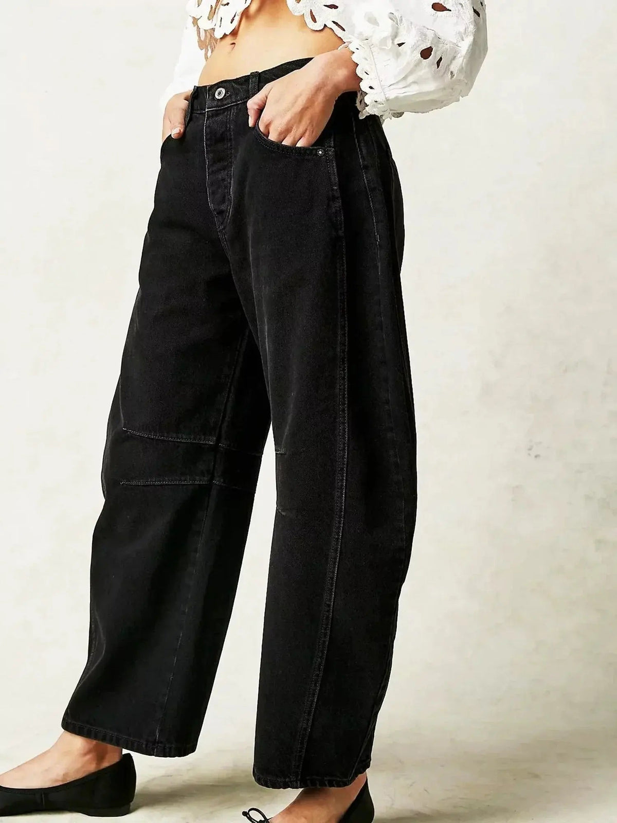 Wide Leg High Waist Leopard Print Denim Pants