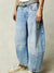 Wide Leg High Waist Leopard Print Denim Pants