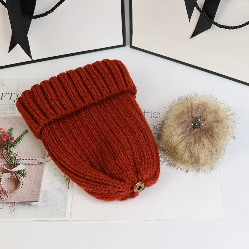 Poppy Knit Pom Beanie
