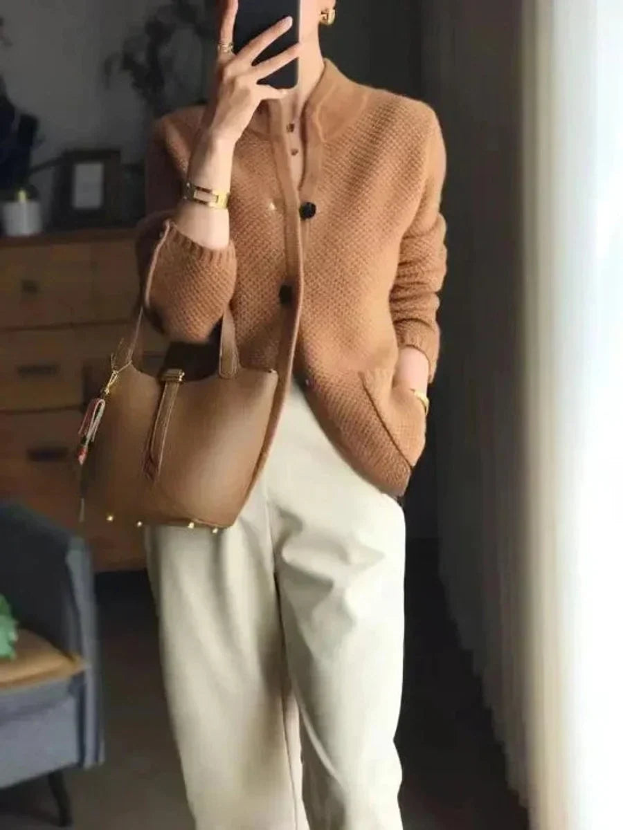 Maren Button-Front Knit Cardigan