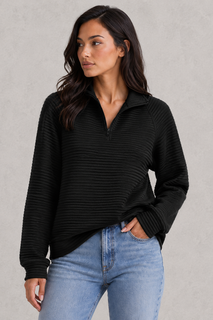 Edith Soft-Touch Half-Zip Knit Jumper