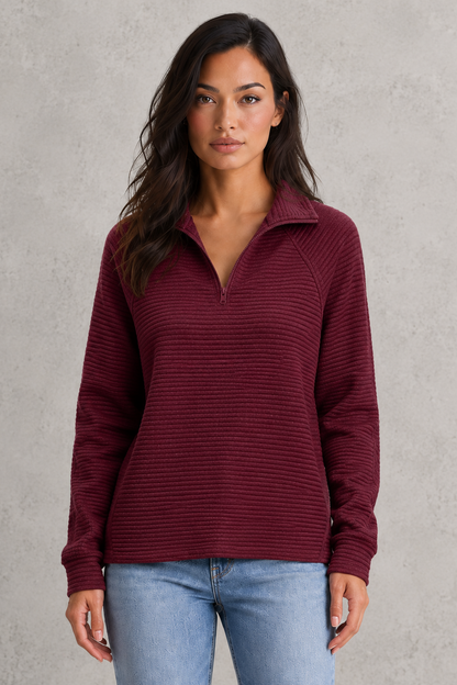 Edith Soft-Touch Half-Zip Knit Jumper
