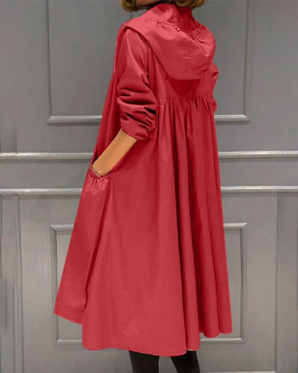 Rowan Hooded Zip-Up Long Coat