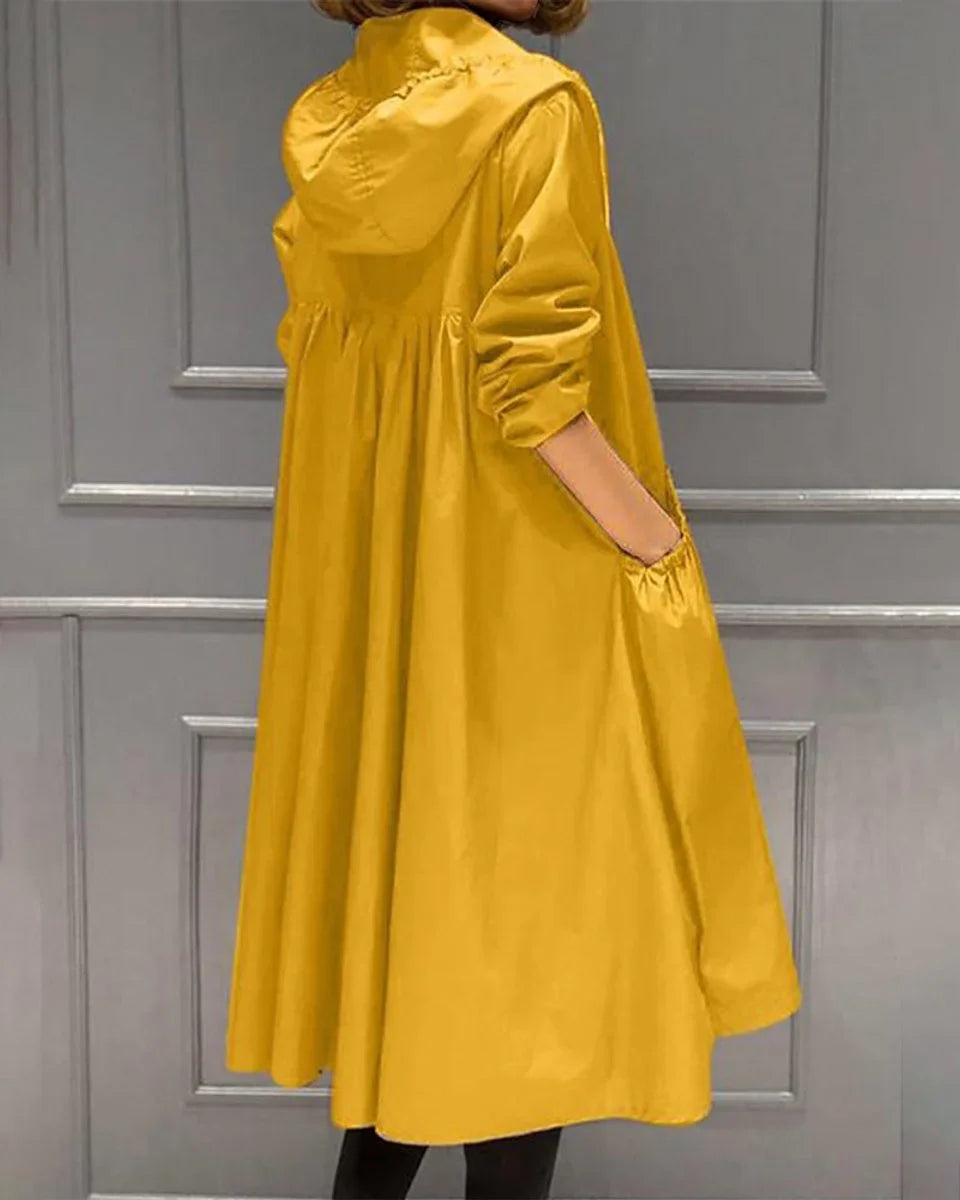 Rowan Hooded Zip-Up Long Coat