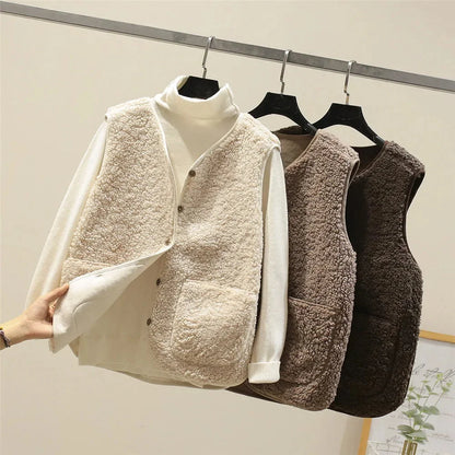 Elodie Sherpa Button-Front Gilet