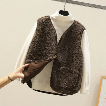 Elodie Sherpa Button-Front Gilet