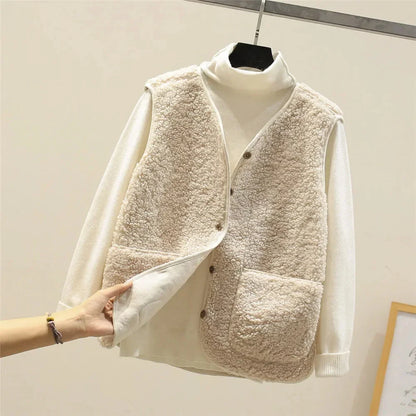 Elodie Sherpa Button-Front Gilet