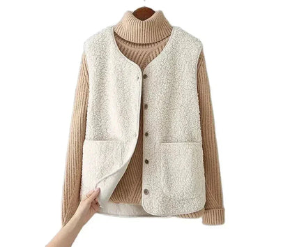 Elodie Sherpa Button-Front Gilet