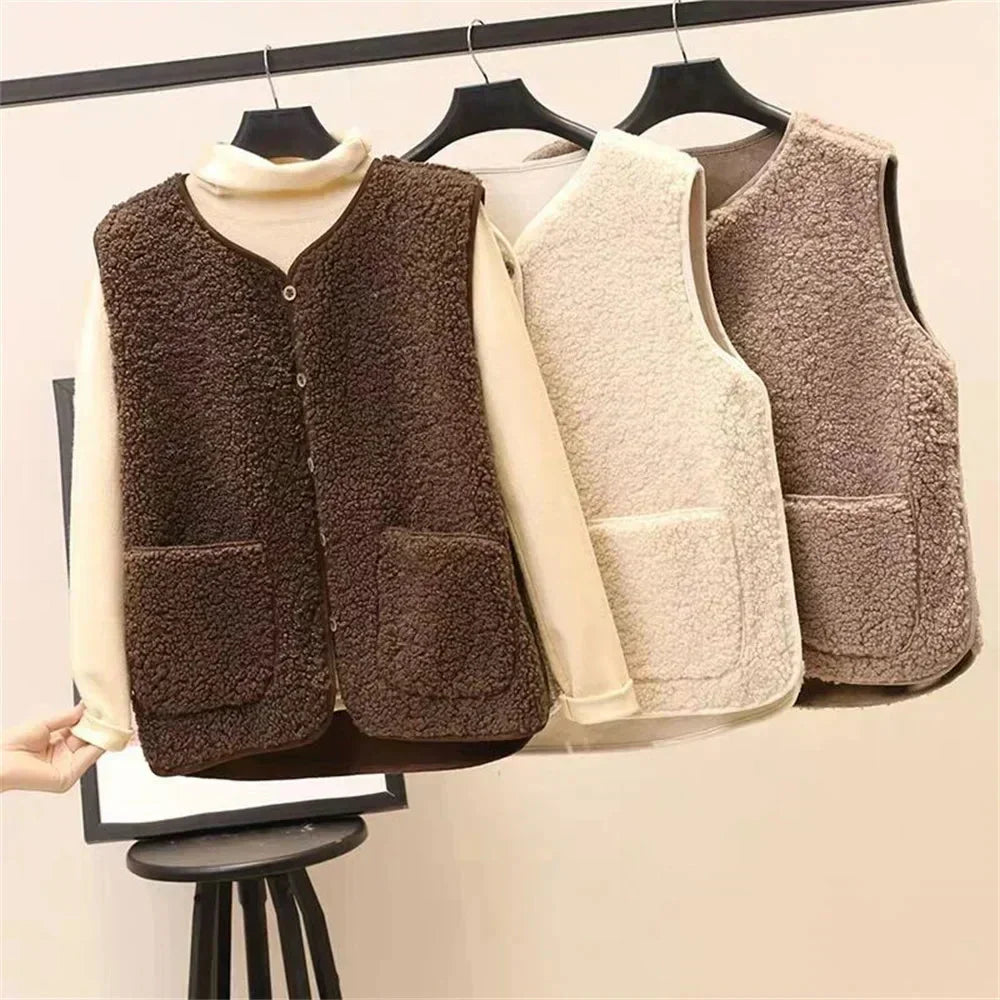 Elodie Sherpa Button-Front Gilet