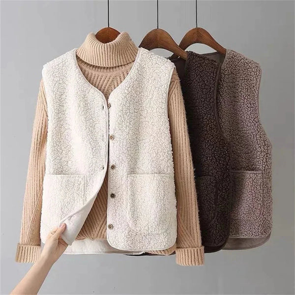 Elodie Sherpa Button-Front Gilet