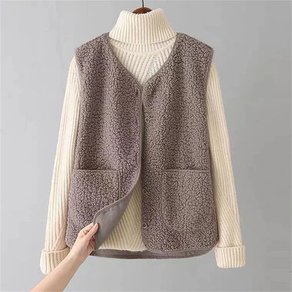 Elodie Sherpa Button-Front Gilet