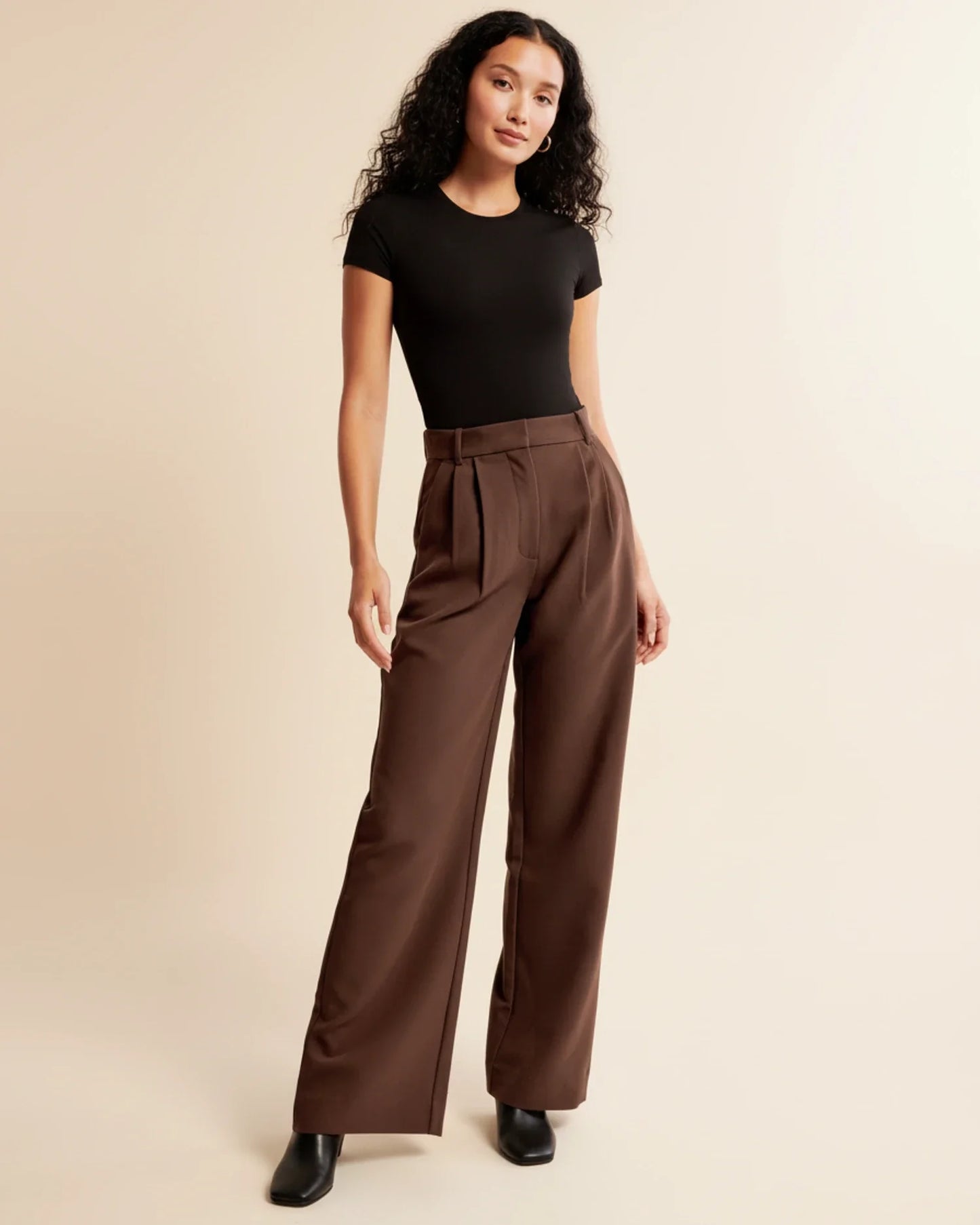 High Waist Pleated Trousers