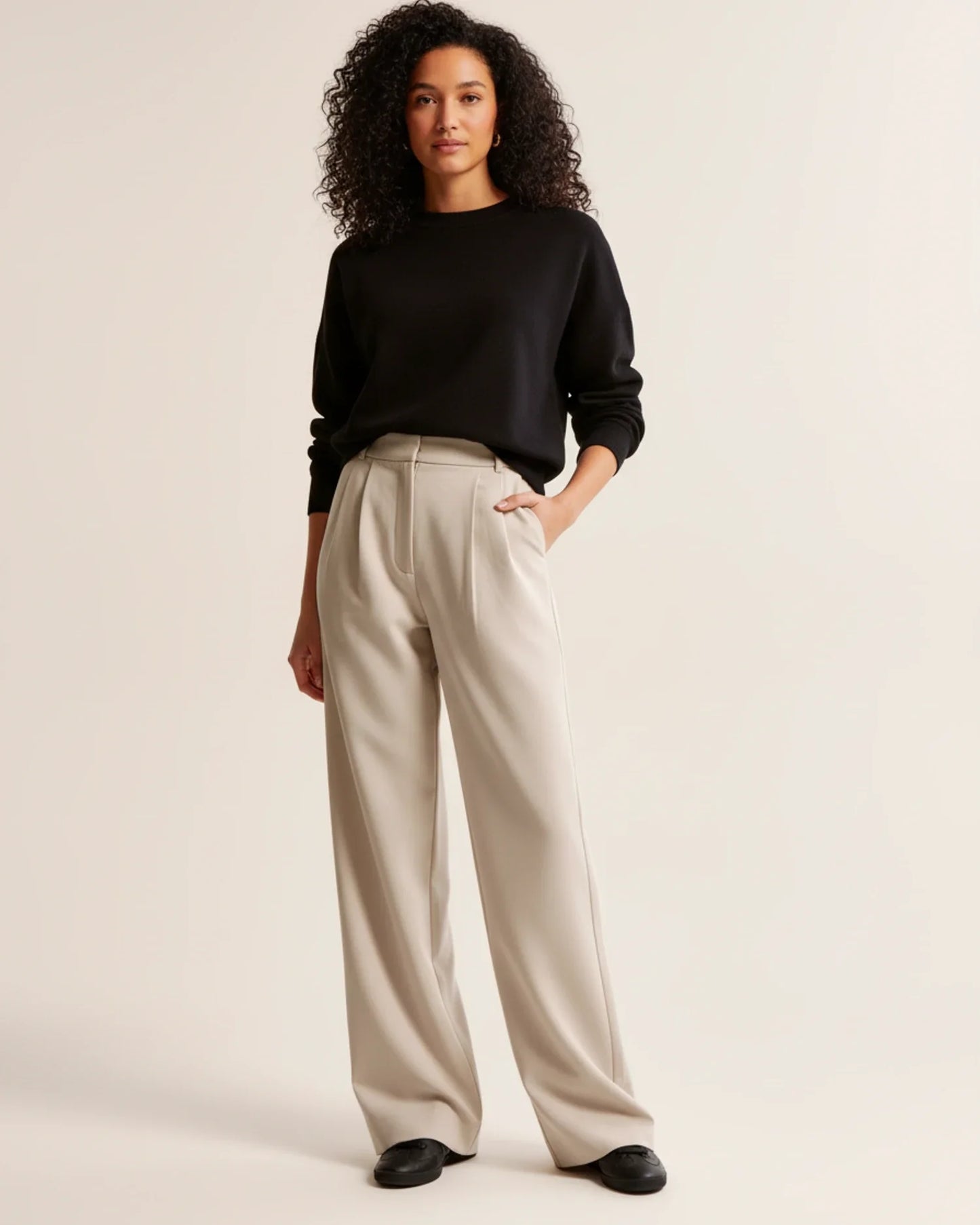 High Waist Pleated Trousers