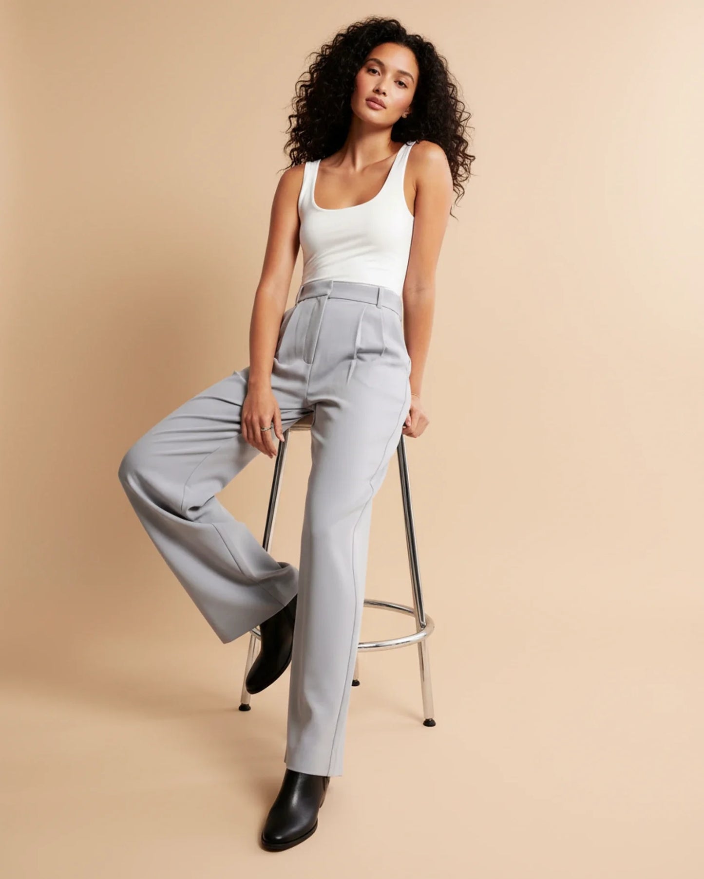 High Waist Pleated Trousers